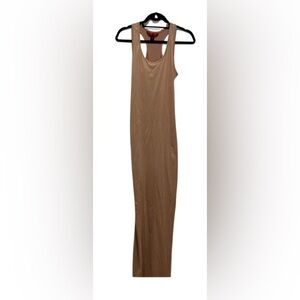 Tan Sleeveless Maxi Dress
